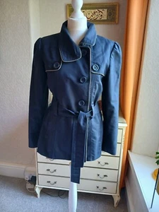 Vintage OASIS Navy Short Trech Coat Size L - Bild 1 von 20