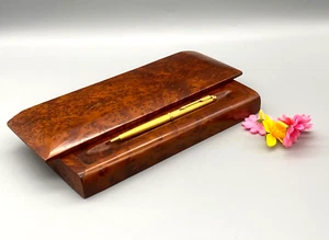 Vintage Pen Desk Holder and Parker Pencil Gold Wooden Organiser - Picture 1 of 15