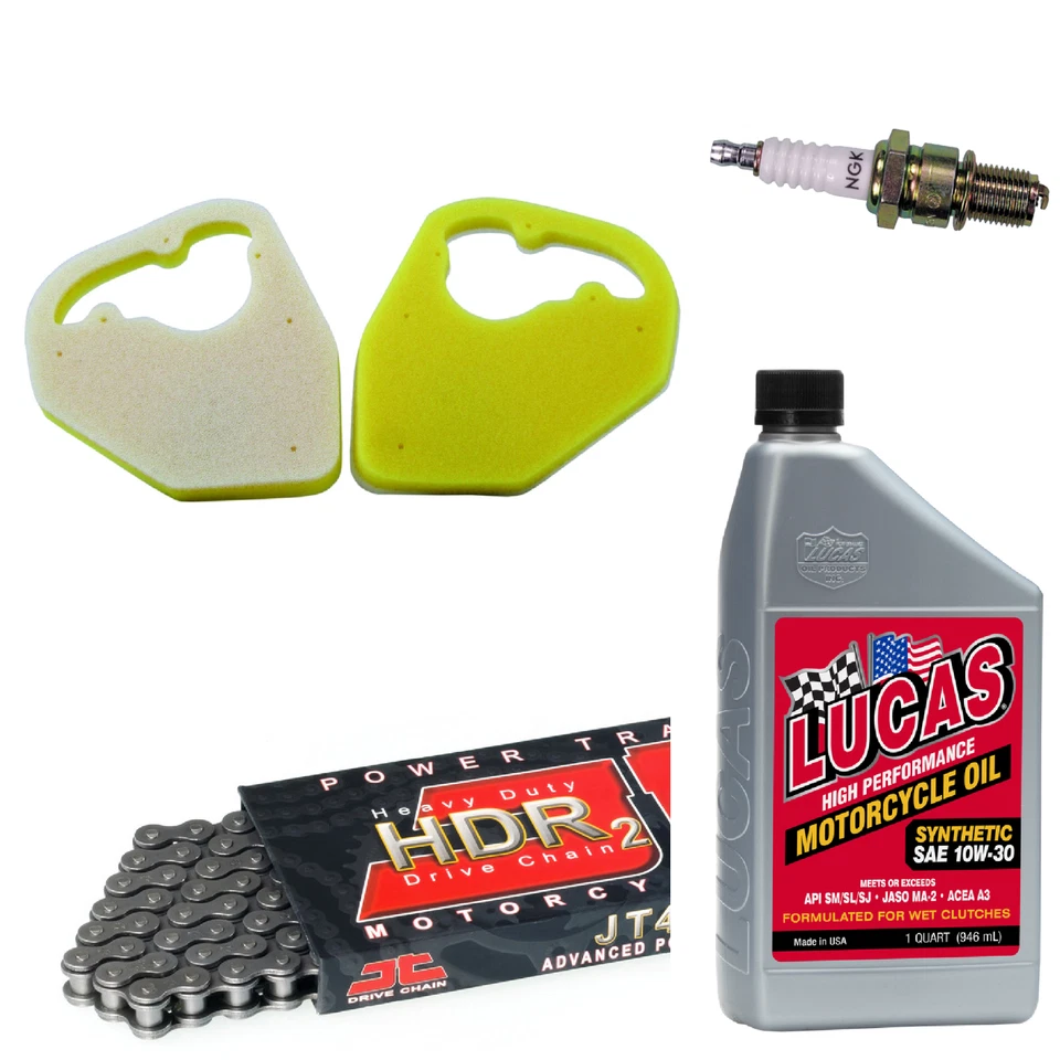 Novo Kit de Manutenção Yamaha TTR110 TTR-110 Óleo + Filtro de Ar + Corrente + Vela de Ignição - Imagem 1 de 1