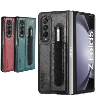 For Samsung Galaxy Z Fold 5 5G Phone Case with S Pen Holder Leather Protective - Image 1 of 4