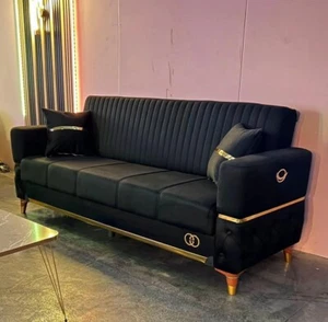 Turkish 3 Seater Ottoman Storage Sofa Bed Modern Luxury Bedroom with Cushions - Picture 1 of 5