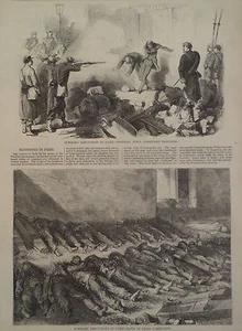 BLOODSHED IN PARIS EXECUTIONS OF COMMUNIST PRISONERS HARPER'S WEEKLY 1871 - Picture 1 of 2