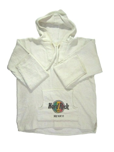 OFF WHITE Giacca con cappuccio vintage primi anni 90 bianco sporco logo Cancun cotone turistico grafica