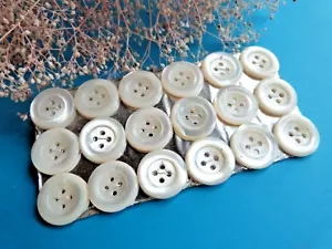 640B Superb Plate Old Of 18 Buttons Of Nacre Real Ep. Art New - Picture 1 of 4