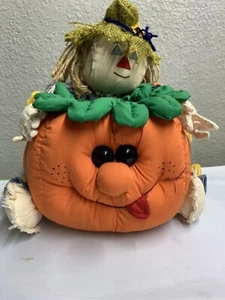 Vintage 90er Kürbis Vogelscheuche Halloween Bonboniere - Bild 1 von 9