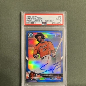 Sandro Fabian Bowman Chrome Auto 2018 PSA Graded 9 Blue Refractor #67/150 - Picture 1 of 2