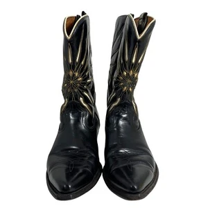 VTG ACME Pee Wee Sunburst Starburst Inlay Retro Short Western Boots SZ 8 USA - Bild 1 von 11