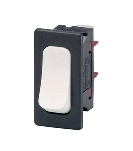 Maplin CL91 Rocker Switch 12mm x 27mm Cut-out, SPST, Black with White Rocker