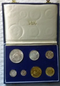 1961 SOUTH AFRICA - OFFICIAL PROOF SET (7) w/ 5 SILVER - SAM BOX - VERY RARE - Picture 1 of 8