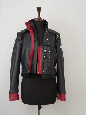 Arcane Season 2 Vi Cosplay Leather Biker Jacket l Handmade Black & Red Costume - Image 1 of 4
