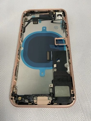 Conjunto de marco de carcasa de cubierta de vidrio trasero de repuesto para iPhone 8 dorado Foto 1 de 3