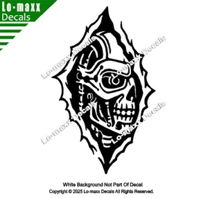 Terminator Robot Face Style Ripping Metal Die Cut Vinyl Decal Sticker Car Truck - Picture 1 of 30