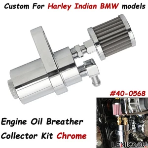 Chrome Engine Breather Oil Collector For Harley By V-Twin #40-0568 - Imagen 1 de 11