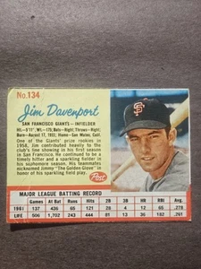 1962 Post - Jim Davenport #134 - Picture 1 of 1