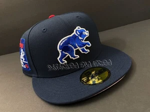 CHAPEAU CLUB EXCLUSIF CHICAGO CUBS AJUSTÉ ROSE UV BE ALERT FOUL BALLS PATCH 7 1/4 - Photo 1/8