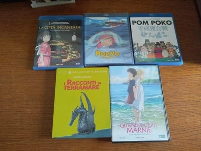 LOTTO 4 BLU RAY 2 DVD STUDIO GHIBLI MIYAZAKI CITTà INCANTATA POMPOKO 1 STEELBOOK - Immagine 1 di 2