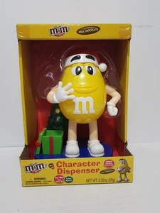 M&M's 2019 gelbe Figur Süßigkeiten Spender Lichter Musik Weihnachten Neu im Karton - Bild 1 von 6