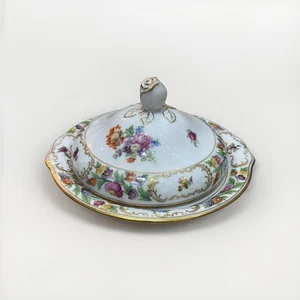 Vtg Schumann Royal Dresdner Art Casserole Rose Finial Dresden Flowers Empress - Picture 1 of 11