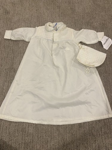 Abito da battesimo bambino Dior vintage taglia 3 mesi bianco raro anni 70 NOS