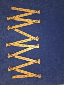 Vintage Lufkin Extension Rule X46 Wood Brass Folding Ruler 72" RED END - Picture 1 of 17