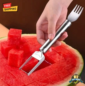1 pc 2-In-1 Watermelon Fork Slicer & Cutter, Stainless Steel Summer Kitchen Tool - Picture 1 of 9