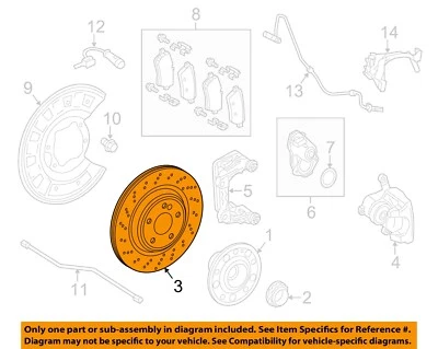Mercedes MERCEDES-BENZ OEM 14-15 S63 AMG Rear Brake-Rotor 2224232012 - Image 1 of 2