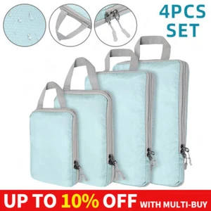 4 Set Compression Bags Travel Storage Organiser Suitcases Packing Cubes Luggage - Picture 1 of 27