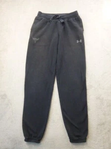 Under Armour Project Rock Joggers Youth Large Black Fleece Sweatpants Pockets - Picture 1 of 16