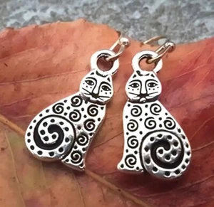 Pendientes colgantes de gatos con forma de Laurel Burch para bisutería - Imagen 1 de 2
