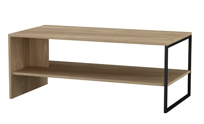 2 Tier Wooden Coffee Table with Open Storage Shelf Living Room Furniture Oak - Image 1 of 3