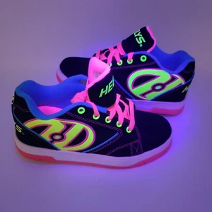 HEELYS Propel 2.0 Skateschuhe Wildleder Jugend Größe 4 NEON GLOW IN THE DARK - Bild 1 von 11