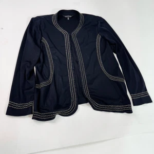 Chaqueta Ming Wang para mujer 1X cárdigan delantero abierto tejido blazer negro - Imagen 1 de 9
