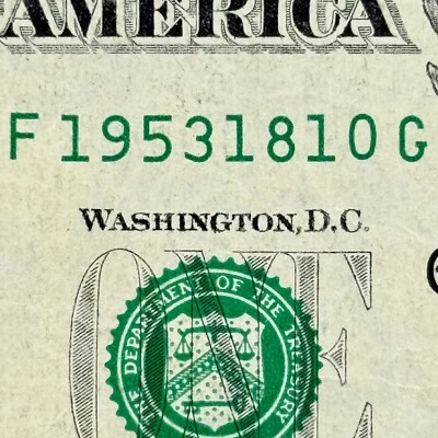 1953 18th October Dollar 1953 18 Oct Birthday Fancy Serial Number Dollar - Image 1 of 3