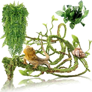 Hamiledyi Reptile Plants Bendable Jungle Climbing Vine Terrarium Branch Flexible - Picture 1 of 12