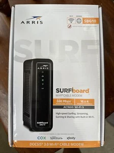 ARRIS SBG10 SURFBOARD AC1600 686 MB/S DOCSIS 3.0 WIFI CABLE MODEM SEALED -New - Picture 1 of 12