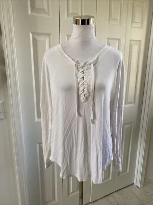 Henley con cordones acanalados blancos VENUS, XL NUEVO SIN ETIQUETAS Foto 1 de 4