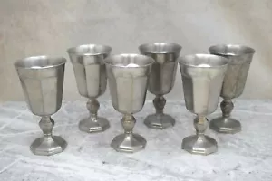 Gruppe von sechs Zinnkelchen, 'Gorham Pewter', Kommunionbecher 5 1/8" ht. (CU275) - Bild 1 von 11