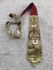 VINTAGE Wild Kingdom Dynamic Duo 1995 Marc Dennis Lions Made in USA Silk - Picture 1 of 7