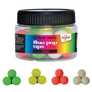 50g CARPZOOM FLUO POP UPS COLOUR MIX, ∅10-20mm, KARPFEN BOILIES, CARP BAITS
