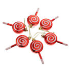 6pcs Fake Candy Christmas Tree Decorations Red Ornaments