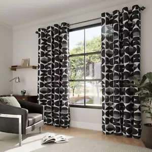 Black and White Curtains for Living Room, Linen Geometric Pattern Bedroom Gro... - Picture 1 of 6