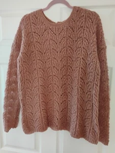 LA REDOUTE 🩷 Dusty Pink  Reversible Wool Mohair Mix Jumper Cardigan  Sz M 14-16 - Picture 1 of 9