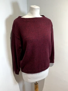 Toast Sweater Knit Pullover Size S Red Women's jumper Cajak Wool Blend flecked - Picture 1 of 10