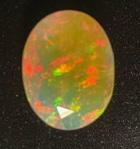 7.46 ct Faceted Natural Ethiopian Opal Gemstone, Great Fire, See Photos # TGS 71