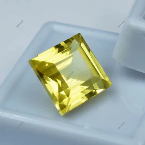 Perfect Square Cut 10.60 Ct Yellow Sapphire Natural Loose Gemstone CERTIFIED - Picture 1 of 13