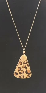 Animal Print Pendent Necklace 19" Long 3" Extender Gold-Tone - Picture 1 of 8