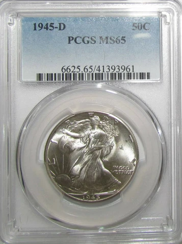 1945-D 50C Walking-Liberty Half-Dollar Gem-BU PCGS MS-65 FSTB Highest-Grades Cover