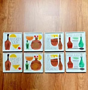 CRATE & BARREL COCKTAIL DRINK APPETIZER CHARCUTERIE SNACK PLATE SET OF 8 NEW - Picture 1 of 5