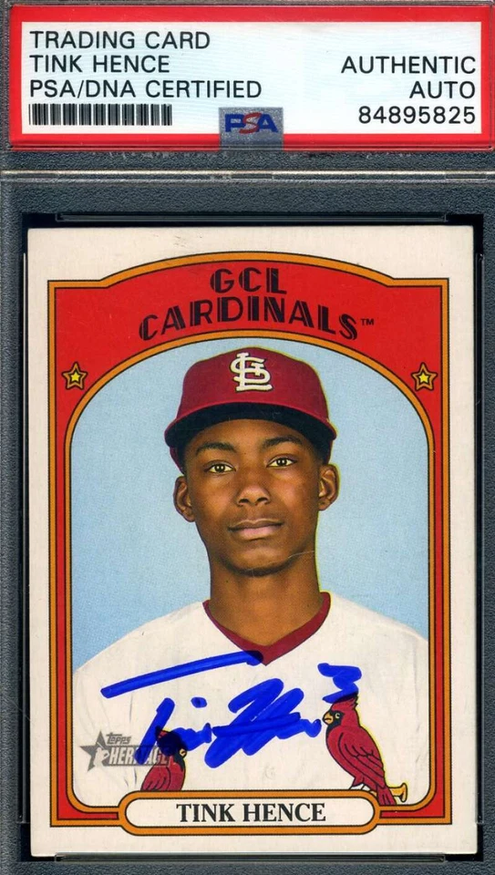 Tink Hence PSA DNA Signed 2021 Topps Heritage Rookie Autograph - Image 1 of 1