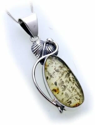 Rimorchio Vero Ambra Grande Vero Argento 925 Argento Sterling Unisex - Immagine 1 di 2